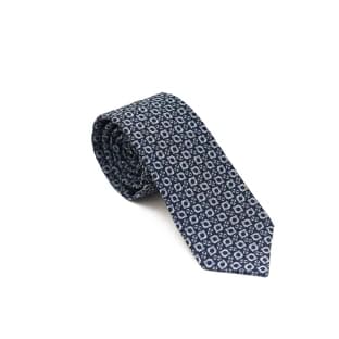 کراوات مردانه سرمه‌ای طرحدار هندسی