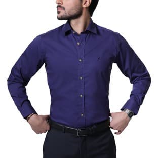 پیراهن مردانه آستین بلند بنفش تیره