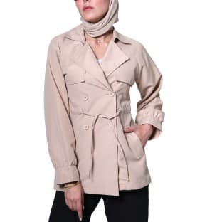 مانتو زنانه کمربنددار طرح ترنچ – طراحی مدرن و شیک