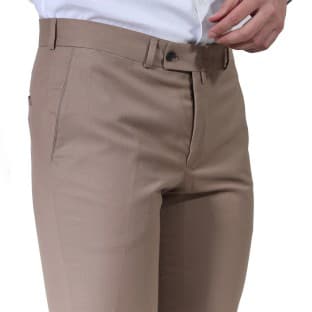 شلوار مردانه پارچه‌ای قهوه‌ای روشن