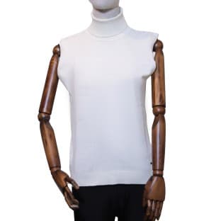 بافت زنانه بدون آستین یقه‌اسکی