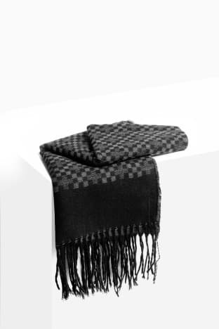 شال گردن مردانه مشکی طوسی