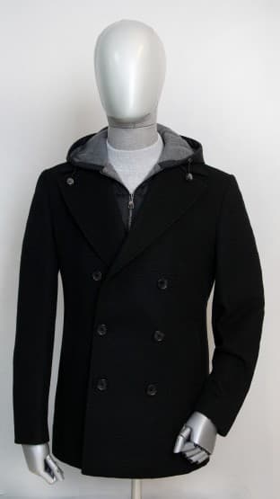 پالتو کلاه دار  مشکی