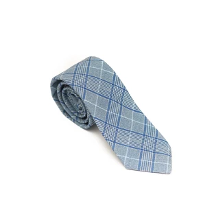 کراوات آبی روشن چهارخانه شطرنجی