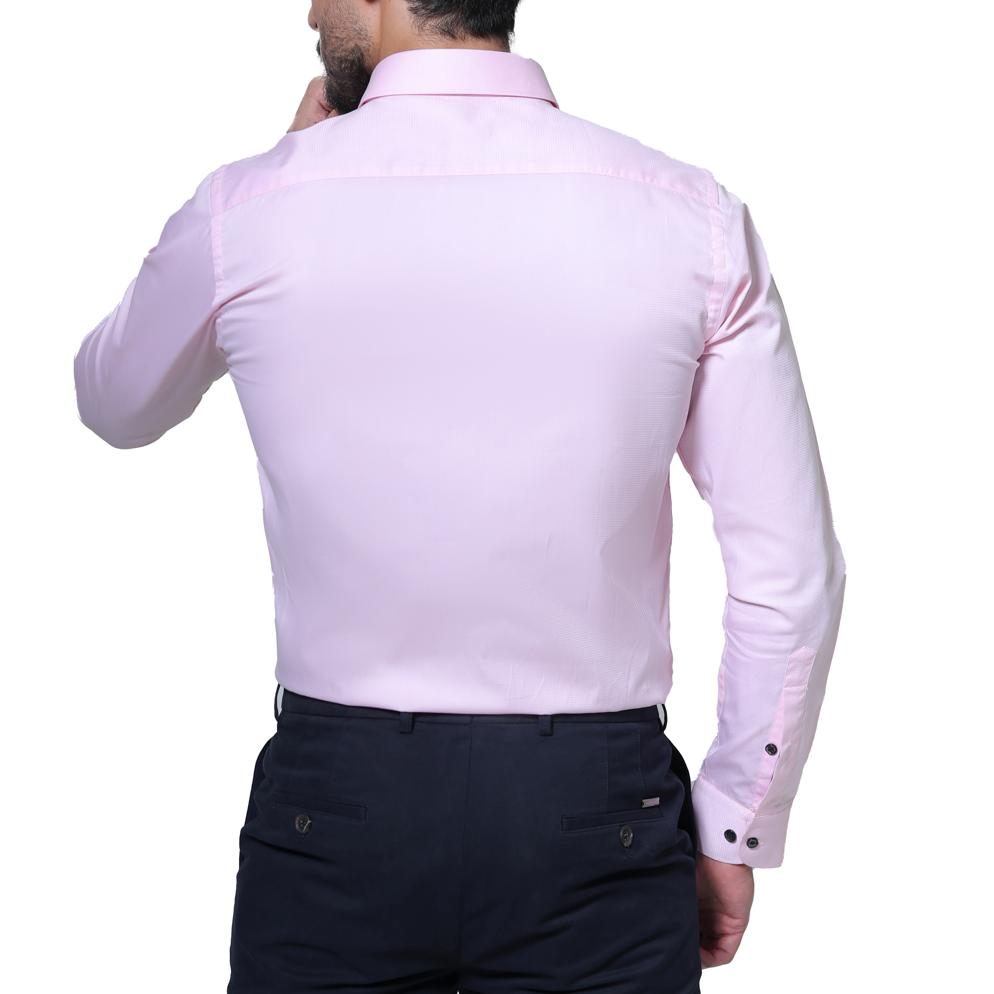 پیراهن مردانه آستین بلند صورتی بسیار روشن Baby Pink