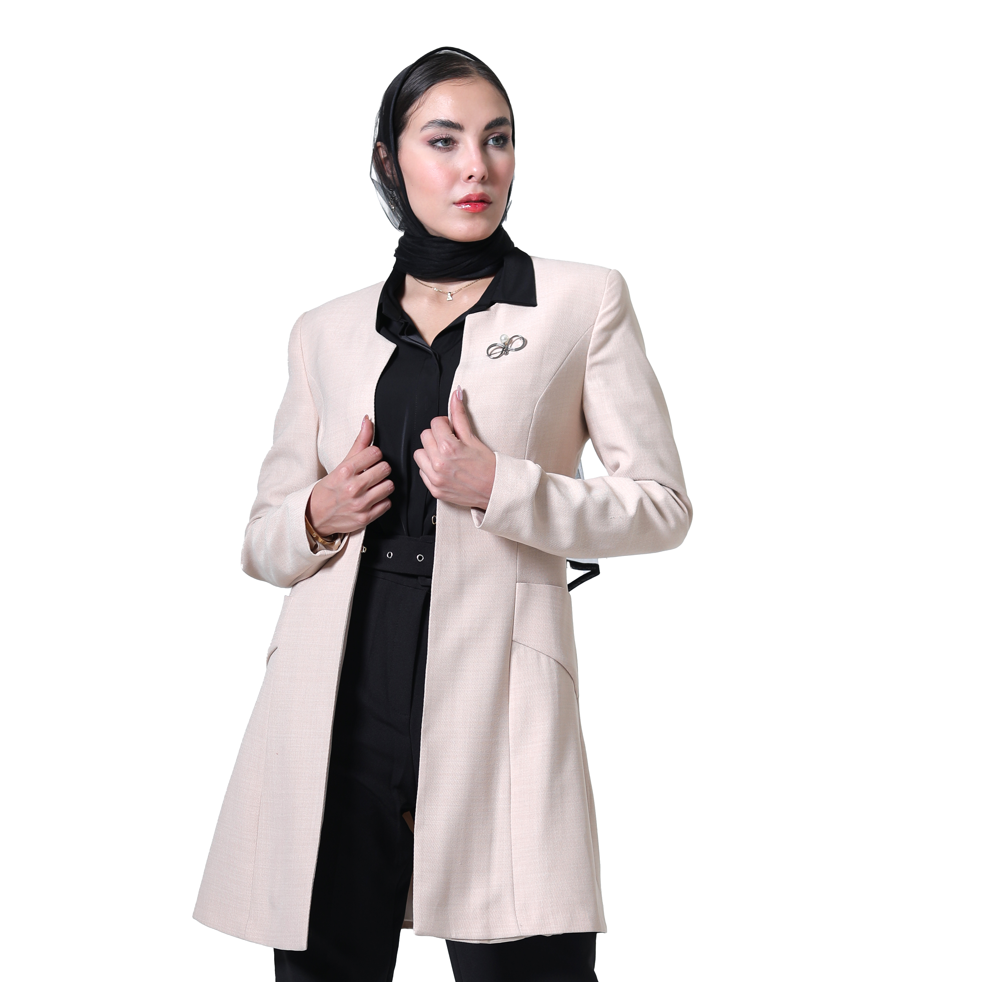 مانتو زنانه کرم روشن